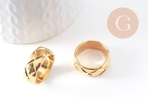 Bague acier or large homme 16-20mm, x1 (G1103)