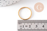 Bague alliance acier inoxydable doré 1 zircon blanc, x1 (G10495)