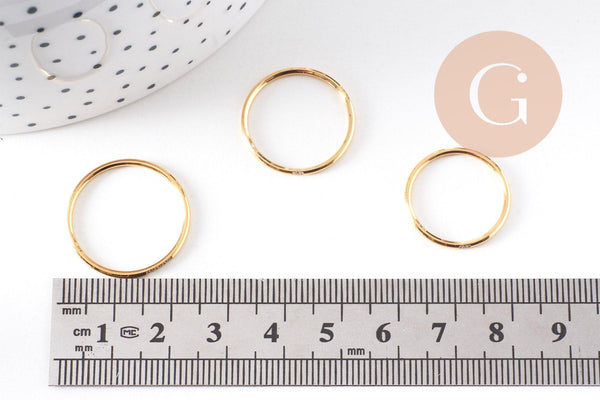 Bague alliance fine anneau acier inoxydable doré 1-2-3 zircons blancs, x1 (G10498)