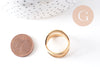 Bague croisée acier doré minimaliste 19mm, x1 (G4341)