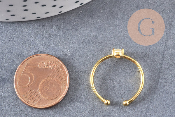 Bague dorée 14k opalite 17.5mm, x1 (G3083)