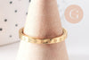 Bague fine alliance gravée coeurs acier inoxydable doré 2mm, x1 (G10497)