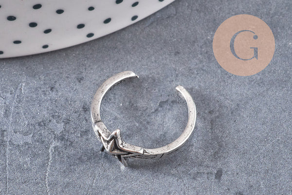 Bague fine argenté étoile 16mm, x1 (G3047)