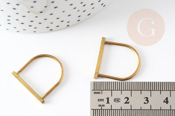 Bague fine barre laiton brut 21mm, x2 (G6889)