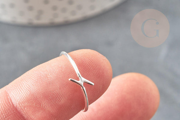 Bague fine éclair argent 925 massif 24mm, x1 (G9139)