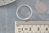 Bague fine rectangle cristal argent 925 massif, x1 (G9144)