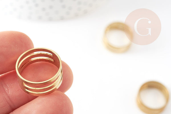 Bague laiton brut ouverture fermeture anneau 17mm, x1 (G1762)