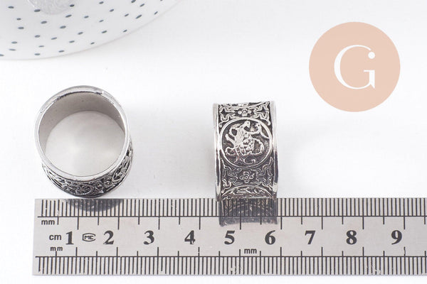 Bague large homme argenté 21mm, x1 (G0328)