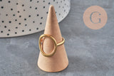 Bague ovale acier 304 inoxydable doré IP Taille 57, x1 (G11154)-Bague-Gingerlily Perles