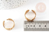 Bague réglable Festons laiton brut 19mm, x2 (G2357)