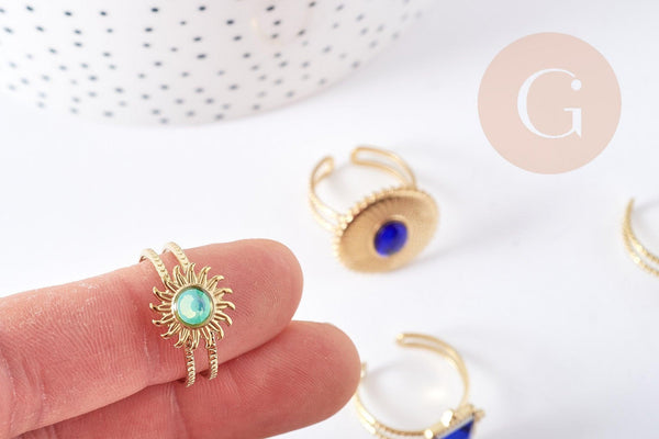 Bague réglable acier inoxydable doré 304 17mm, x1 (G8214)