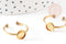 Bague réglable cabochon 6mm laiton brut 17mm, x5 (G3750)