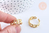 Bague réglable chaine acier doré Taille 54, x1 (G6410)