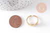 Bague réglable coquillages acier doré 304 inoxydable, x1 (G10365)