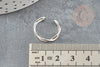 Bague réglable croisée argent 925 massif 20mm, x1 (G9137)