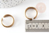 Bague réglable croisée tressée laiton brut 19mm, x2 (G3753)