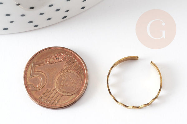 Bague réglable dent de scie laiton brut 19mm, x2 (G0693)