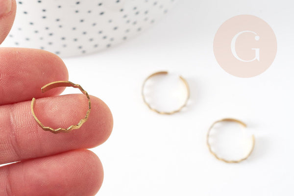 Bague réglable dent de scie laiton brut 19mm, x2 (G0693)