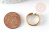 Bague réglable dentelle vague laiton brut 16mm, x2 (G3755)