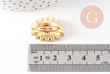 Bague réglable laiton doré émail oeil protecteur 17mm, x1 (G4241)