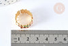 Bague réglable maille croisée acier inoxydable doré émail multicolore Taille 54, x1 (G7005)