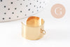 Bague réglable personnalisable acier 304 doré inoxydable IP avec anneau 18mmx13mm, x2 (G9845)