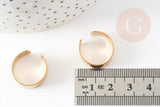 Bague réglable personnalisable acier doré inoxydable 18mm, x2 (G3418)
