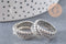 Bague réglable plume argenté 17mm, x1 (G0446)