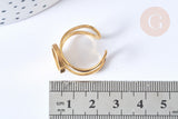 Bague réglable pour cabochon 10mm en acier 201 inoxydable doré, x1 (G7755)