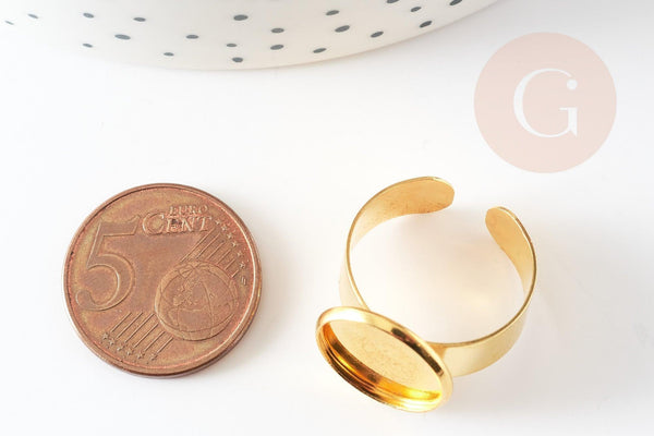 Bague réglable pour cabochon 14mm, x2 (G1453)