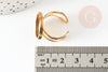 Bague réglable pour cabochon 16mm acier 201 doré inoxydable 17.5mm, x1 (G4313)
