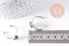Bague réglable pour cabochon ovale 9x10mm en acier 304 inoxydable platine , x2 (G10297)