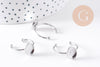 Bague réglable pour cabochon ovale 9x10mm en acier 304 inoxydable platine , x2 (G10297)