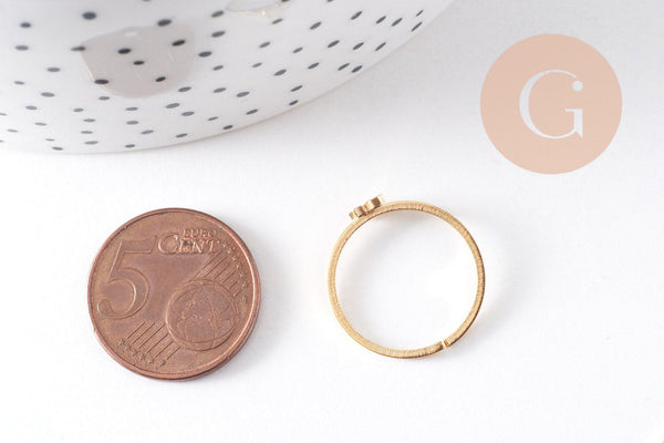 Bague réglable soleil ou étoile acier doré 304 inoxydable, x1 (G10356)