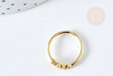 Bague signe astrologique laiton doré anneau ouvert 17.5mm, x1 (G8447)