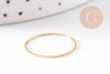 Bague très fine alliance acier inoxydable doré rainurée 1mm, x1 (G10499)