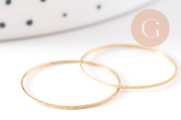 Bague très fine alliance acier inoxydable doré sablée 1mm, x1 (G10366)