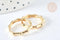 Bague vague laiton doré Taille 53 16,9mm, creation bague laiton doré, x1 (G7385)