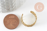 Bagues réglables dentelle laiton brut 19mm, x1 (G0510)