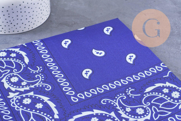 Bandana motif Cachemire Polyester 55cm, x1 (G10691)