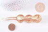 Barrette coquillages métal doré 73mm, x1 (G10689)