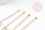 Base de bracelet ajustable satellite acier inoxydable doré 14k 14.5cm, x1 (G5973)