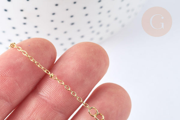Base de bracelet chaine dorée satellite 16K 2.5microns 17.7cm, x1 (G8182)