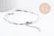Base de bracelet chaine maille tige réglable acier 304 inoxydable platine 2.5mm-17.3cm, x1 (G10054)
