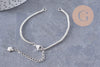 Base de bracelet chaine vénitienne acier 304 inoxydable platine 15.5cm, x1 (G9448)
