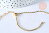 Base de bracelet fine maille acier 304 inoxydable doré 14k avec anneaux 18cm, x1 (G5436)