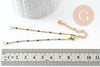 Base de bracelet réglable chaine satellite acier 304 doré inoxydable résine noire 16.5cm, x1 (G9594)