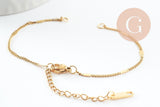 Base de bracelet réglable maille plate acier doré 304 inoxydable 16cm, x1 (G9547)