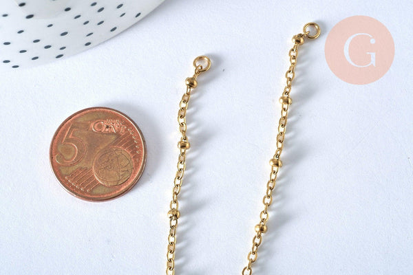 Base de bracelet réglable satellite or acier 14k 15.8cm, sans nickel, bracelet or acier inoxydable, x1 G5968