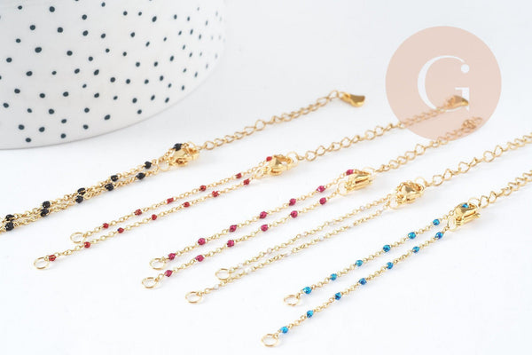 Base de bracelet résine acier 304 doré inoxydable 14.2cm, x1 (G9106)